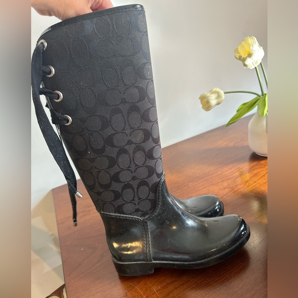 Coach rain boots, worn a handful of times. in excellent condition